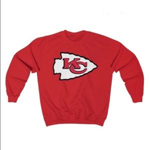 New! Kansas City Chiefs Crewneck Sweatshirt Unisex Large Red
